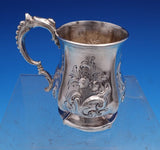 English Victorian Sterling Silver Baby Cup Repousse Flowers Birmingham (#7933)