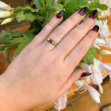 14k Gold Diamond and Synthetic Lab-Created Ruby/Paste Victorian Ring (#J6295)