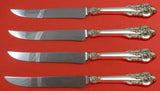 Grande Baroque by Wallace Sterling Silver Steak Knife Set 4pc Texas Sized Custom