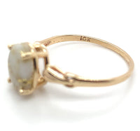 10k Yellow Gold 1.68ct Genuine Natural Gold Vein Quartz Ring Size 7.25 (#J6938)