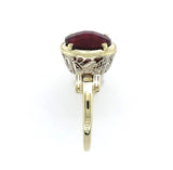 14k Yellow Gold 4.5ct Genuine Natural Rhodolite Garnet Filigree Ring (#J6149)