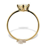 18k Gold Solitaire Ring with Fancy Shield Shaped 1.04ct Yellow Sapphire (#7223)