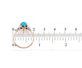 10k Rose Gold Victorian Turquoise / Glass and Seed Pearl Ring Jewelry (#J5620)