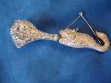 Sterling Filigree Tussie Mussie Posey Posy Holder with Fish Handle (#J1235)