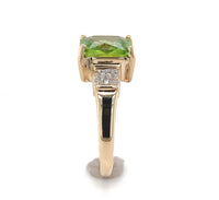 10k Yellow Gold 2.79ct Genuine Natural Peridot and Diamond Ring (#J6409)
