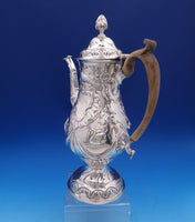 Irish Dublin 1775 Sterling Silver Coffee Pot Swans Birds Swags (#8390)