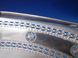 English Georgian Silverplate Basket with Handle Pierced Border Swans (#5839)