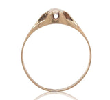 10k Yellow Gold Belcher Small Genuine Natural Opal Child's Ring Size 5.5 #J6618