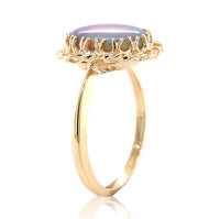 10k Yellow Gold 1.53 Carat Oval Genuine Natural Opal Ring Size 6 (#J6946)
