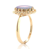 10k Yellow Gold 1.53 Carat Oval Genuine Natural Opal Ring Size 6 (#J6946)