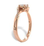 14k Rose Gold Genuine Natural Australian Opal and Diamond Ring Size 7 (#J7489)