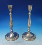Gadroon Sterling Silver Candlestick Pair #2538 12 1/4" x 5 3/4" c.1930 (#5889)
