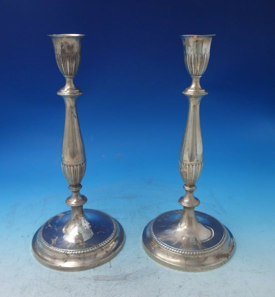 Gadroon Sterling Silver Candlestick Pair #2538 12 1/4" x 5 3/4" c.1930 (#5889)