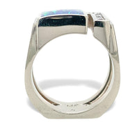 14k White Gold Custom Genuine Natural Opal Diamond Ring by Harry Roa (#J7309)