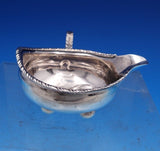 English Georgian Sterling Silver Sauce Boat Gadroon Rim Applied Handle (#7935)