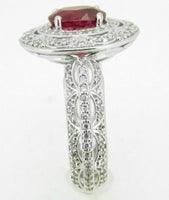 14k White Gold 1.57ct Ruby Ring GIA Burmese Pigeon Blood Jewelry (#J4500)