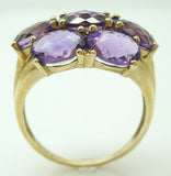 10k Yellow Gold Ring with Seven Carats of Genuine Natural Amethysts (#J3034)