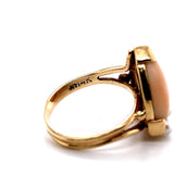 14k Yellow Gold Coral Ring with Akoya Pearls Size 5.5 Jewelry (#J5974)