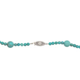 Kingman Genuine Turquoise 8mm and 4mm Bead Strand Necklace 14k Clasp (#J6761)