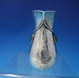 Portuguese Sterling Silver Creamer and Underplate Green Stone Rope Border #4988