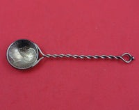 Dutch Coin Silver Demitasse Spoon Bowl with Twisted Handle Dated 1847 4 1/8"