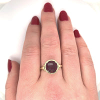 14k Yellow Gold 4.5ct Genuine Natural Rhodolite Garnet Filigree Ring (#J6149)