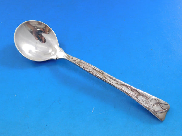 Lap Over Acid Etched Tiffany Sterling Silver Sherbet Spoon Pinched Cricket 5 1/2