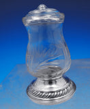 Quaker Silver Co Sterling Silver Glass Salt Pepper Shaker Holder Set 3pc (#2529)
