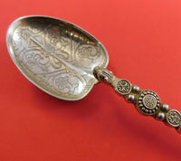 English Victorian Sterling Silver Coronation Spoon Vermeil Circa 1901 10"