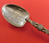 English Victorian Sterling Silver Coronation Spoon Vermeil Circa 1901 10"