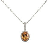 Platinum 1.92 Carat Precious Genuine Topaz Diamond Pendant with Chain (#J7524)