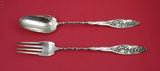 Lily of the Valley by Whiting Sterling Silver Salad Serving Set twisted 11 7/8"