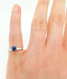 Platinum .63ct Blue Genuine Natural Sapphire Solitaire Ring Size 4.5 (#J4215)