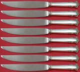 English Shell by Lunt Sterling Silver Steak Knife Set 8pc Not Serrated Custom