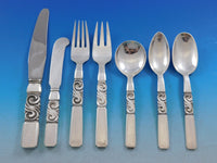Scroll by Georg Jensen Danish Sterling Silver Flatware Set Service 45 pieces