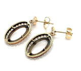 14k Yellow and White Gold Antique Seed Pearl Drop Earrings (#J5292)