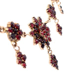 Genuine Natural Bohemian Garnet Necklace Rosettes and Drops (#J5502)
