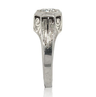 14k Gold Art Deco 1/4ct Genuine Natural Diamond Ring Size 7 Hand Engraved #J6899
