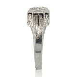 14k Gold Art Deco 1/4ct Genuine Natural Diamond Ring Size 7 Hand Engraved #J6899