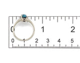 14k White Gold Australian .86ct Genuine Natural Black Opal Ring 5.75 (#J7397)