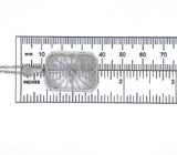 14k Gold Filigree Genuine Natural Rock Crystal Diamond Pendant Orig Chain #J6198