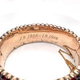 Genuine Natural Bohemian Garnet Bangle Bracelet with Nine Rows Extra Wide #J7251