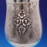 Italian Sterling Silver Goblet GW with Beaded Floral Engraved Design (#9044)