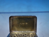 William Simposon WS English Sterling Silver Vinaigrette Box Hand Engraved #6609