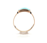 9k Rose Gold Victorian Specialty Cut Genuine Natural Turquoise Ring (#J6350)