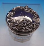 Simons Bros Sterling Silver Dresser Jar with glass Nouveau Woman (#9149)