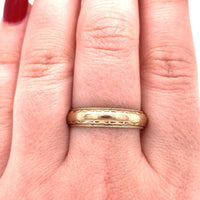 14k Yellow Gold Wedding Band Ring with Beaded Edge Men's Jewelry (#J5732)