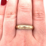 14k Yellow Gold Wedding Band Ring with Beaded Edge Men's Jewelry (#J5732)