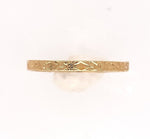 10k Yellow Gold Baby Infant Band Ring Floral Pattern Tiny Size 0 (#J6187)