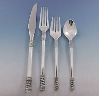 Aegean Weave Plain by Wallace Sterling Silver Flatware Set for 8 Service 38 pcs
